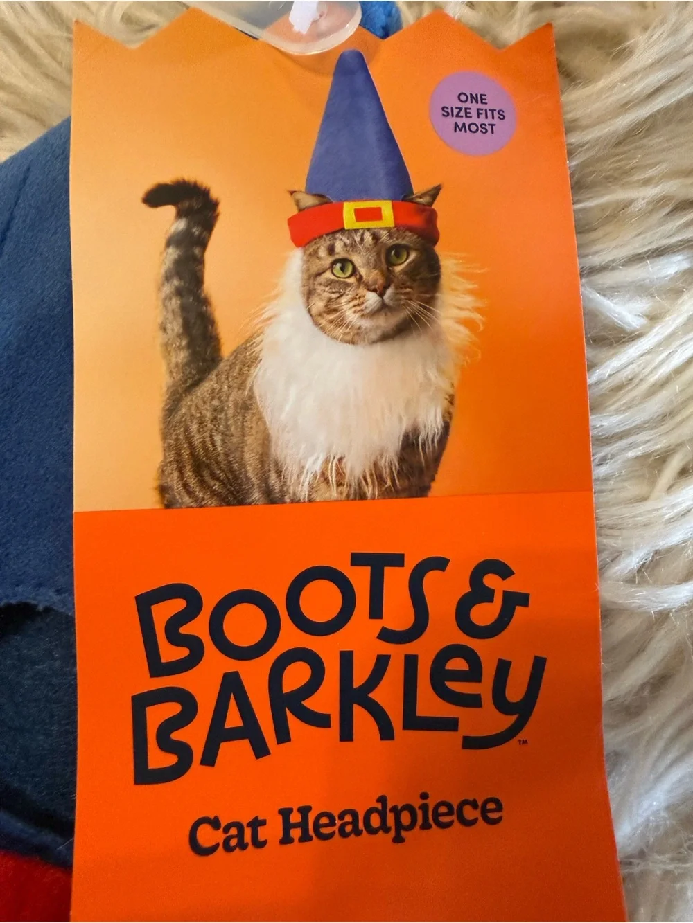 Boots & Barkley Blue and Red Cat gnome Hat with White Beard